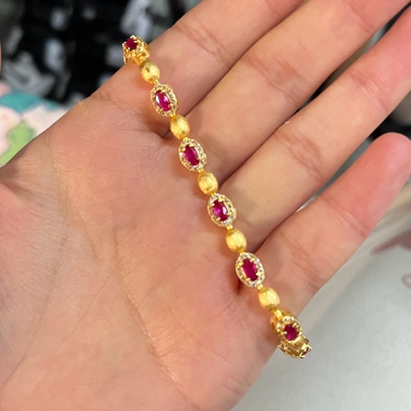 Lab created Ruby Bracelet - Picture 6 of 13